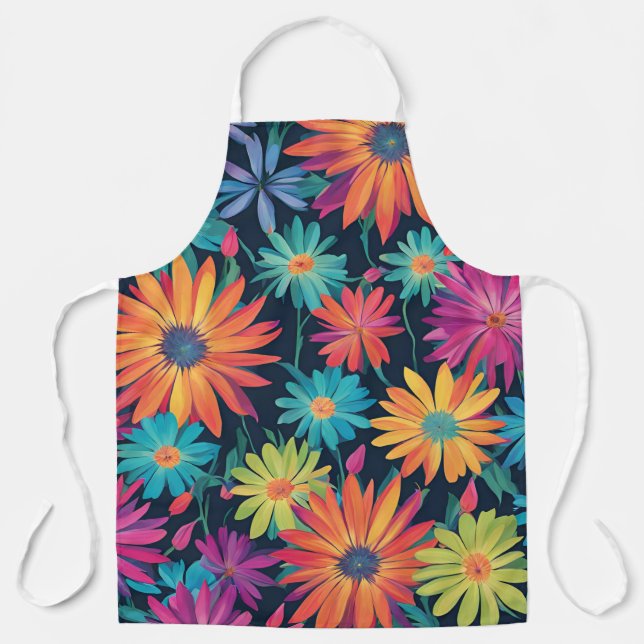 Delantal Daisies de colores vivos (Anverso)