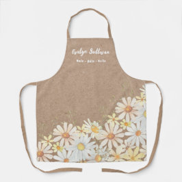 Delantal Daisies y faux kraft para el profesional de la bel