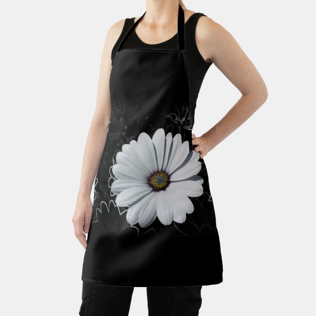 Delantal Daisies y tonos grises (in situ)