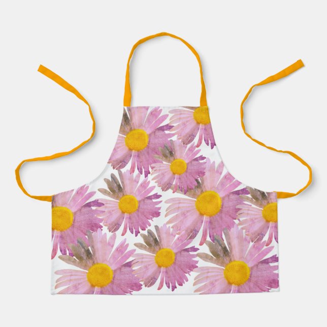 Delantal Daisy Delight Apron Tie-Dye Inspirado Naranja-Rosa (Anverso)