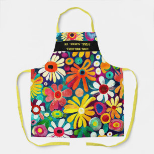 Delantal Daisy dulce Floral Patrón Cocina Apron
