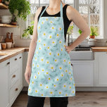 Delantal Daisy Floral De Dainty Azul Y Blanco Botánico<br><div class="desc">Daisy Apron Floral De Daisy Azul Y Blanco Botánico</div>