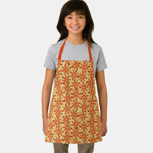 Delantal Daisy Floral Retro en Amarillo Cálido para Niños