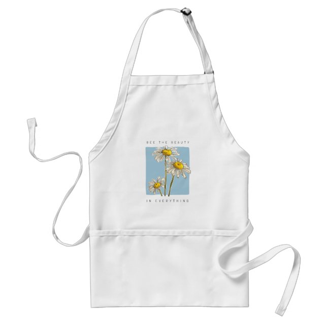 Delantal Daisy Flowers Beauty Slogan (Frente)