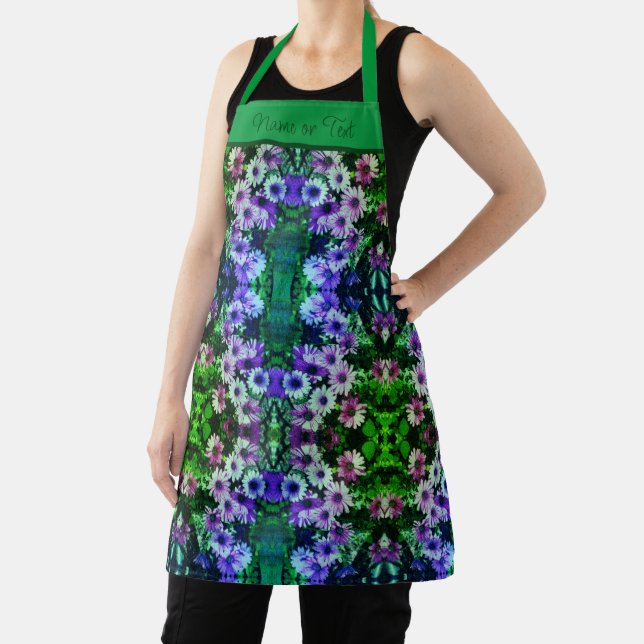 Delantal Daisy Flowers Colorful Abstract Personalizado (in situ)