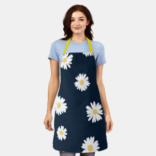 Delantal Daisy On Blue Pattern