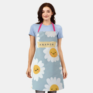 Delantal Daisy sonriente personalizada de Cute Pastel