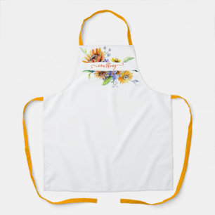 Delantal Dalias en acuarela personalizadas