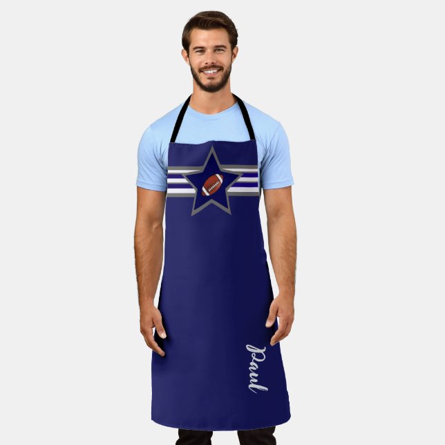 Delantal Dallas Football Fan Customizable Design (Gastado)