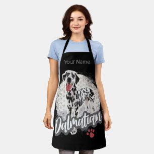 Delantal Dalmatian Con El Diseño De Los Amantes Del Perro V