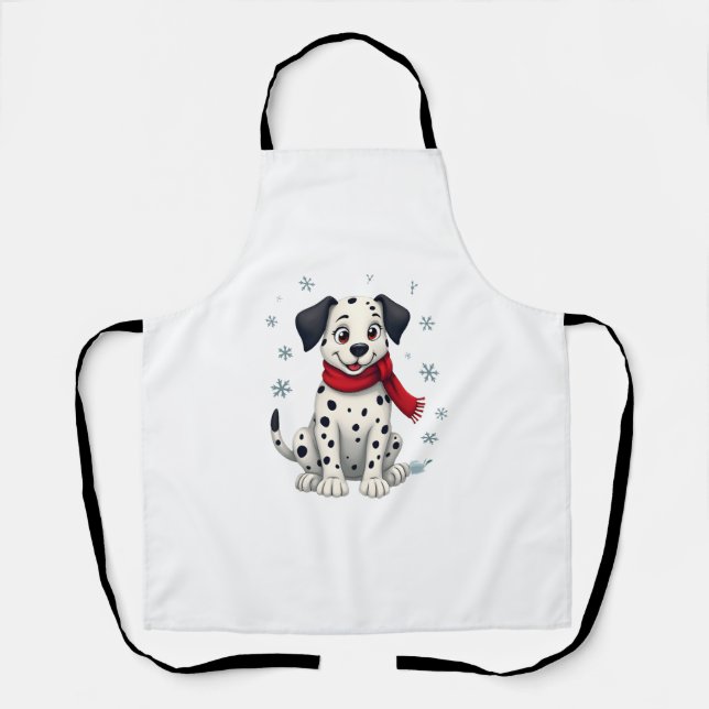 Delantal Dalmatian Snowy Fun (Anverso)