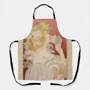 Delantal Dama Art Nouveau Belle Époque Rosas Livemont