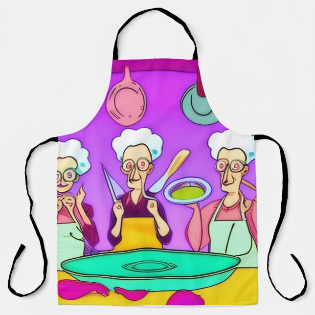 Delantal Damas divertidas en la cocina (Anverso)
