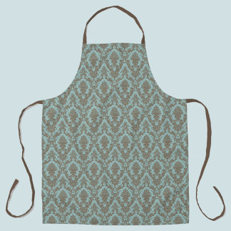 Delantal Damask Aqua y el patrón de bronceado