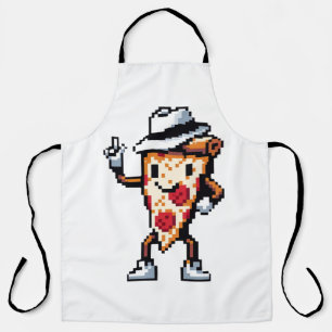 Delantal Dancing Pizza Slice - Funny Pixel Art Food Design