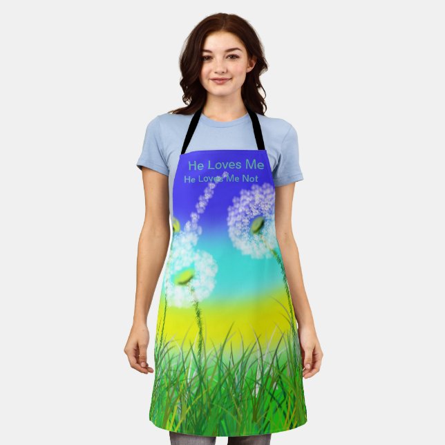 Delantal Dandelion Me Ama No, Imprenta Completa (Gastado)