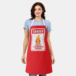 Delantal Danger Highly Flammable Person