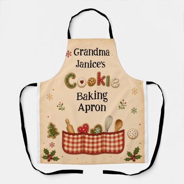 Delantal de abuela para hornear galletas de Navida (Anverso)