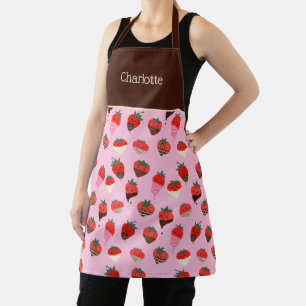 Delantal de amor de fresas cubiertas de chocolate