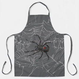 Delantal de Arte de Dibujo de Araña Viuda Negra y