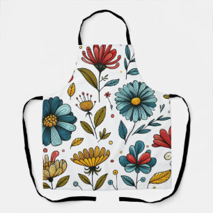 Delantal de Arte Folclórico Retro Floral
