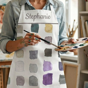 Delantal de artista de acuarela personalizado