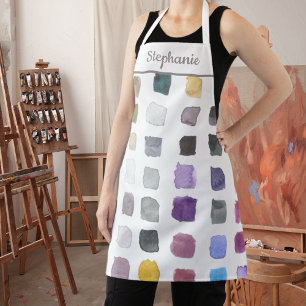 Delantal de artista de acuarela personalizado