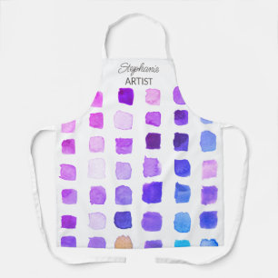Delantal de artista morado personalizado