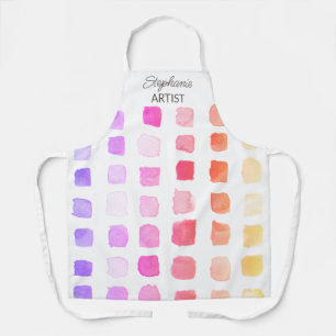 Delantal de artista rosa personalizado