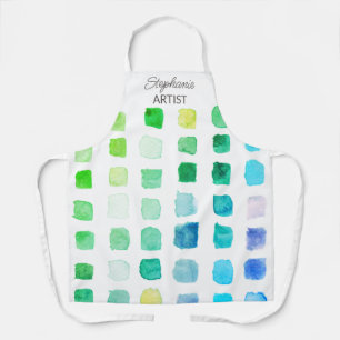 Delantal de artista verde personalizado