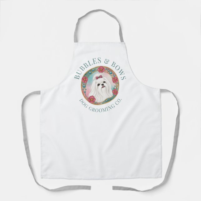 Delantal de Aseo para Perro Maltés | Blanco Deluxe (Anverso)
