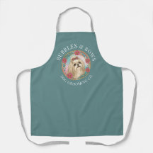 Delantal de aseo para perro Shih Tzu | Verde turqu