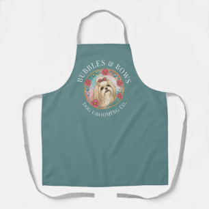 Delantal de aseo para perro Shih Tzu   Verde turqu
