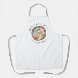 Delantal de aseo para perros Shih Tzu | Blanco Del