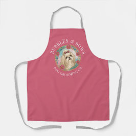 Delantal de aseo para perros Shih Tzu | Rosa de lu