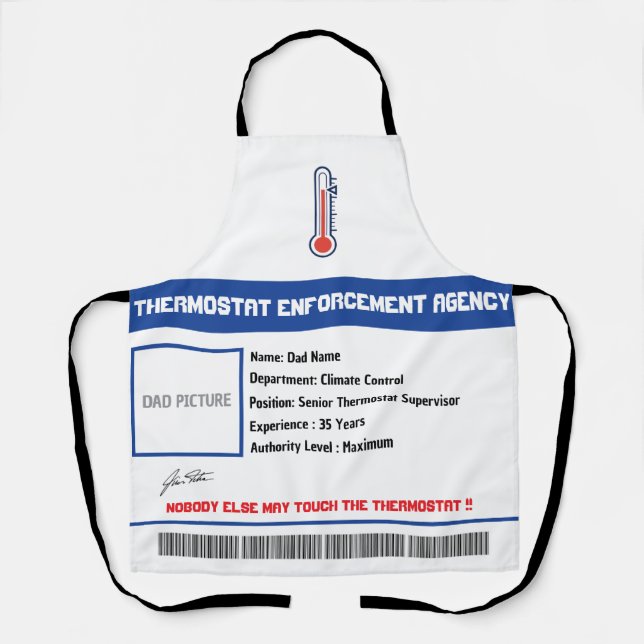 Delantal de barbacoa con termostato personalizado  (Anverso)