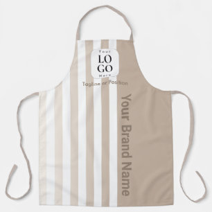 Delantal de Barista de Café con Raya Neutral Beige