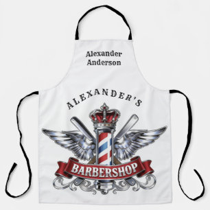 Delantal de barra de barbero con alas de cromo