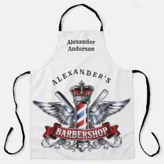 Delantal de barra de barbero con alas de cromo