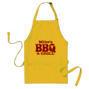 Delantal de BBQ con nombre personalizado para homb
