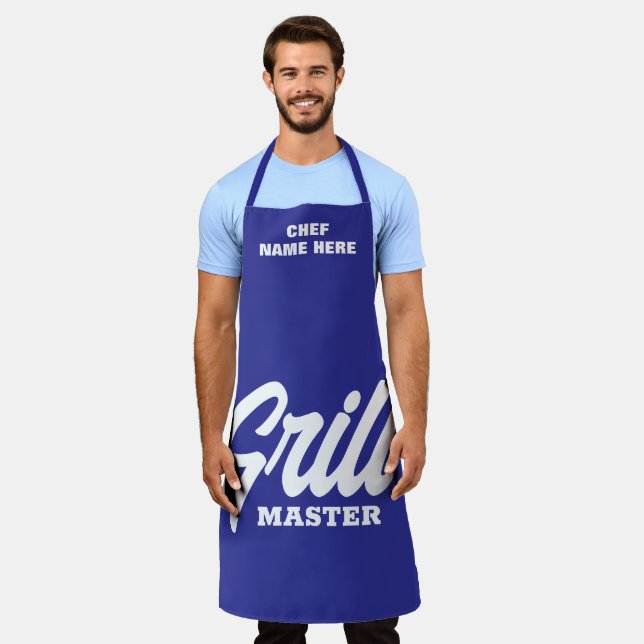 Delantal de BBQ Grill Master azul personalizado pa (Gastado)