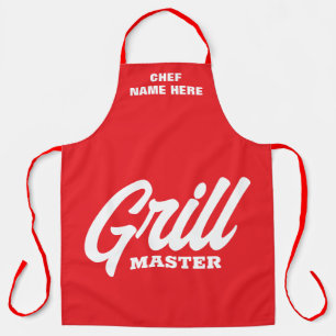 Delantal de BBQ Grill Master rojo personalizado pa