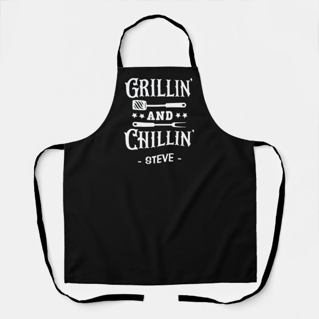 Delantal de BBQ Grillin y Chillin (Anverso)