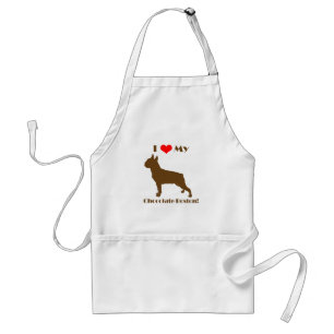 Delantal de Boston Terrier del chocolate
