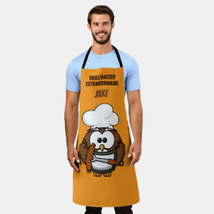 Delantal de búho personalizado para maestro de par