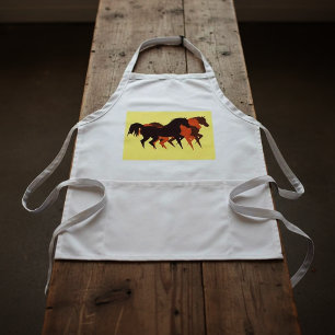 Delantal de caballos corriendo minimalista