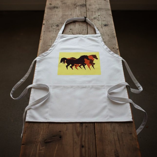Delantal de caballos corriendo minimalista (Subido por el creador)
