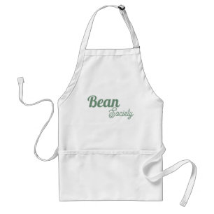 Delantal de café con letra verde Bean Society