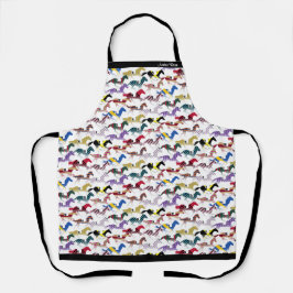 Delantal De camino al patrón de seda jockey sobre caballos 