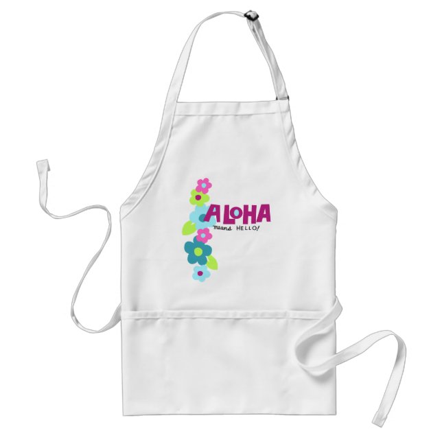 Delantal de chef Aloha significa hola (Frente)